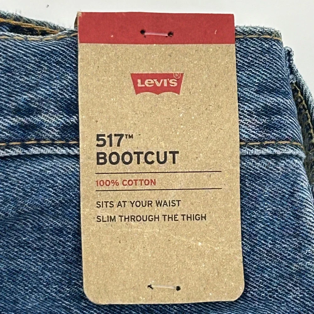 Levi's 517 Bootcut Jeans Mens 31x34 Blue Medium Wash Cotton Denim Cowboy NEW